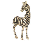 Resin Zebra Statues Gold Vivid Slip Resistant Compact Simulated Animal Statues for Home Decoration - Rear View