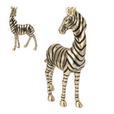 Resin Zebra Statues Gold Vivid Slip Resistant Compact Simulated Animal Statues for Home Decoration - Extra Image