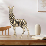 Resin Zebra Statues Gold Vivid Slip Resistant Compact Simulated Animal Statues for Home Decoration