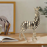 Resin Zebra Statues Gold Vivid Slip Resistant Compact Simulated Animal Statues for Home Decoration