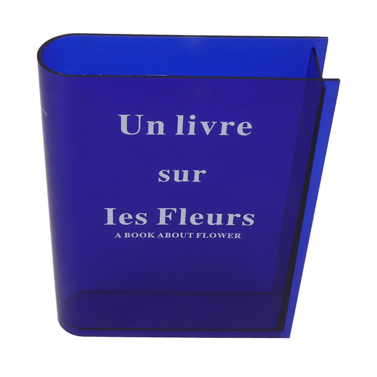 Book Vase for Flowers Acrylic Decorative Transparent Clear Book Shape Flower Vase for Home Living Room Office Blue