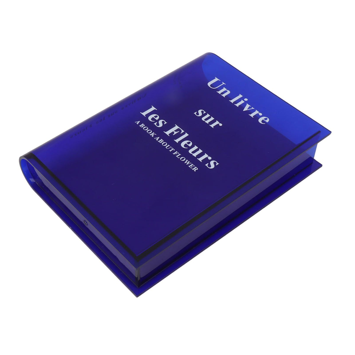Book Vase for Flowers Acrylic Decorative Transparent Clear Book Shape Flower Vase for Home Living Room Office Blue
