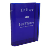 Book Vase for Flowers Acrylic Decorative Transparent Clear Book Shape Flower Vase for Home Living Room Office Blue