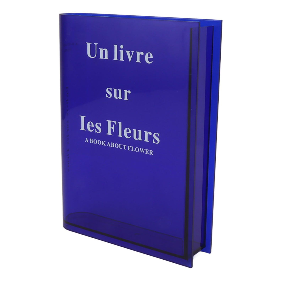 Book Vase for Flowers Acrylic Decorative Transparent Clear Book Shape Flower Vase for Home Living Room Office Blue