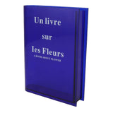 Book Vase for Flowers Acrylic Decorative Transparent Clear Book Shape Flower Vase for Home Living Room Office Blue - Rear View
