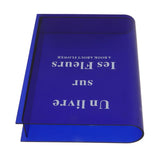 Book Vase for Flowers Acrylic Decorative Transparent Clear Book Shape Flower Vase for Home Living Room Office Blue - Extra Image