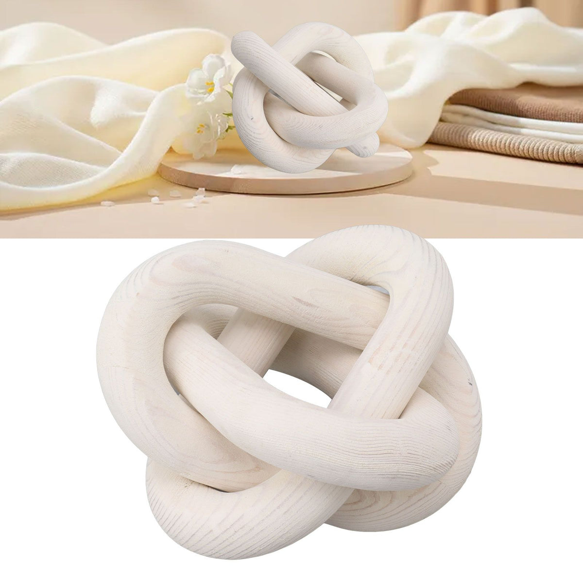 Decorative Wood Chain 3 Link Wood Chain Link Decorations for Home Living Room Coffee Shop White