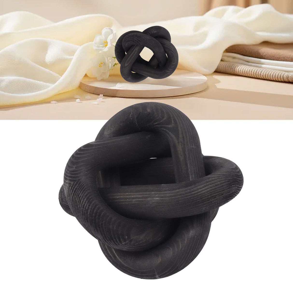 Decorative Wood Chain 3 Link Wood Chain Link Decorations for Home Living Room Coffee Shop Black