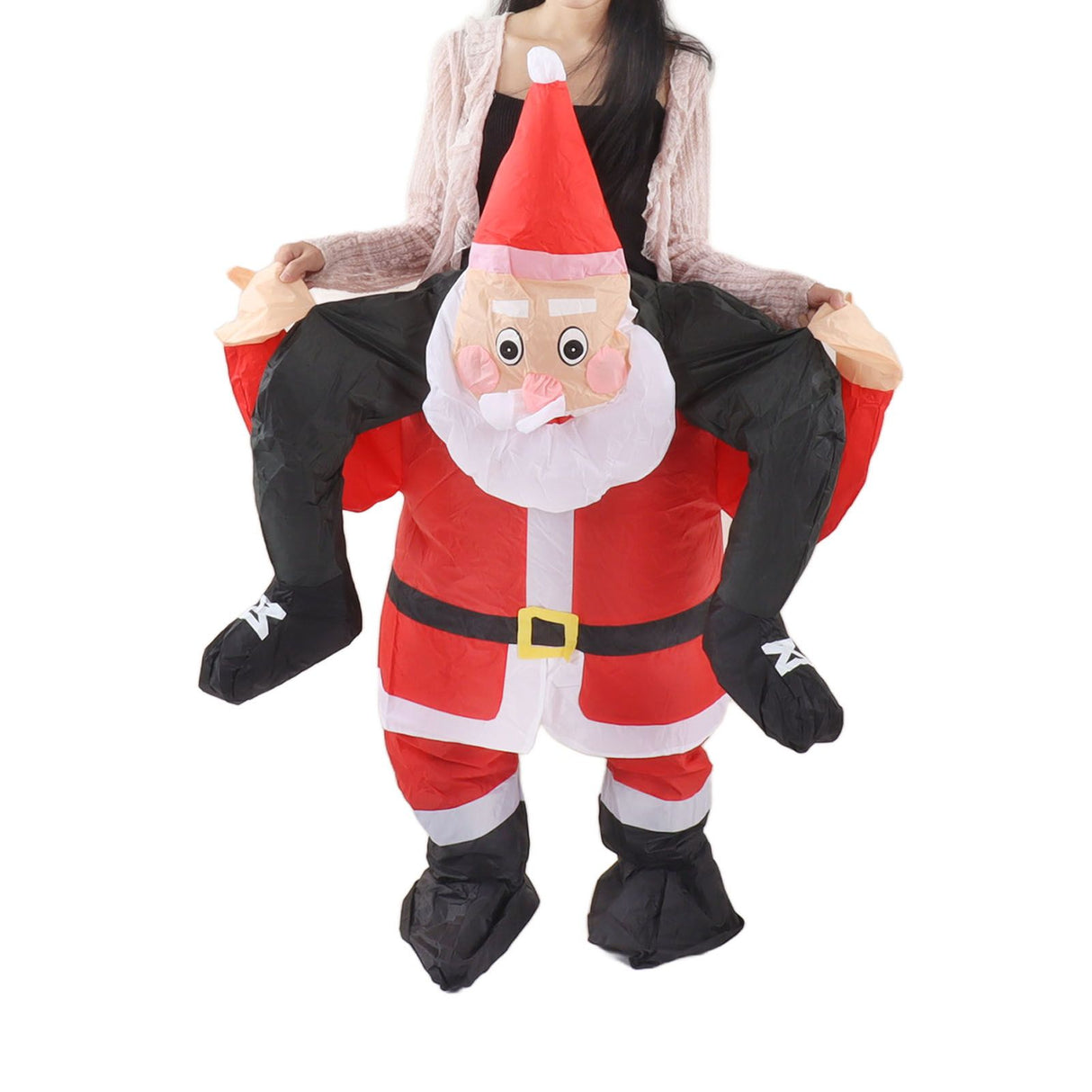 Santa Costume Funny Father Christmas Riding Inflatable Show Party Cosplay Role Playing Props Teenager(120‑140cm)