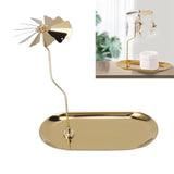 Rotating Candlestick Spinning Rotary Candle Holder Christmas Gift Oval Stainless Steel Tray