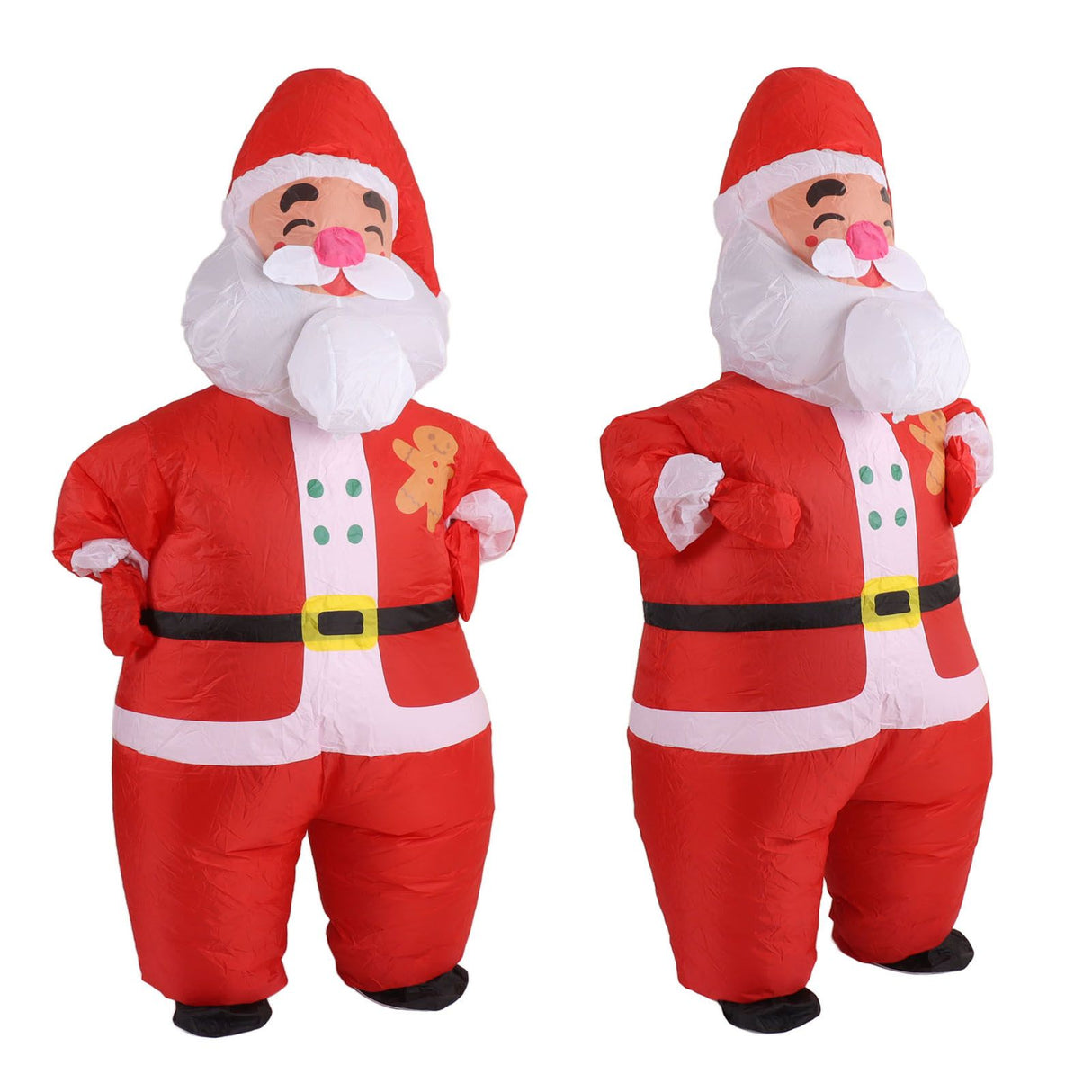 Inflatable Christmas Costume Funny Blow Up Christmas Party Doll Suit for 150‑190cm Adult Cosplay Big Head Santa