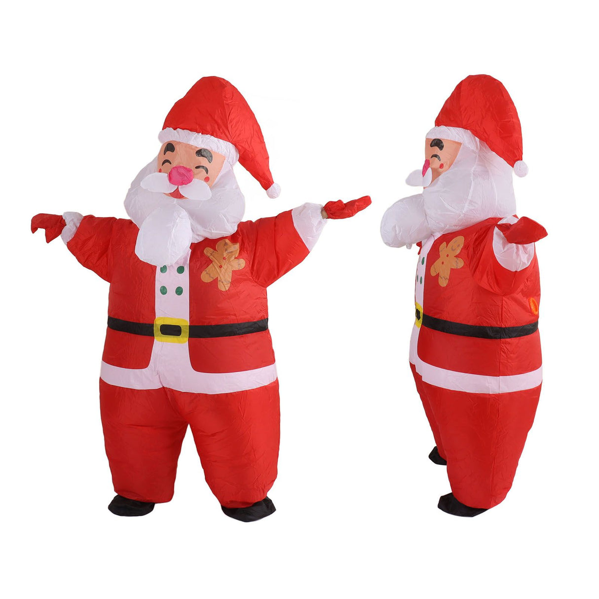 Inflatable Christmas Costume Funny Blow Up Christmas Party Doll Suit for 150‑190cm Adult Cosplay Big Head Santa