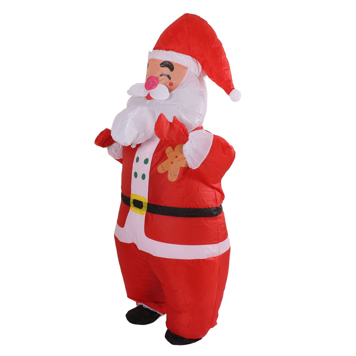 Inflatable Christmas Costume Funny Blow Up Christmas Party Doll Suit for 150‑190cm Adult Cosplay Big Head Santa