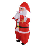 Inflatable Christmas Costume Funny Blow Up Christmas Party Doll Suit for 150‑190cm Adult Cosplay Big Head Santa