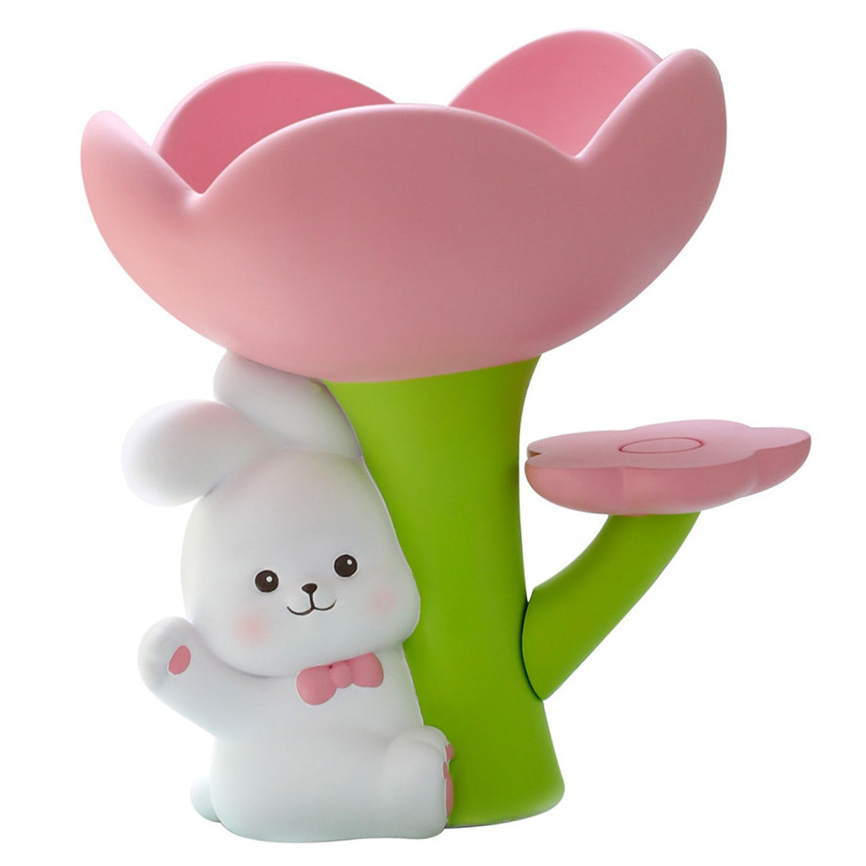 Rabbit Flower Key Tray Resin Storage Plate Jewelry Holder Home Decoration for Bedroom Office