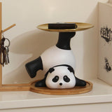 Panda Serving Tray Keys Wallets Fruit Holder Storage Ornament Home Office Table Decor Sculpture Panda Tray