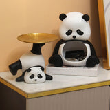 Panda Serving Tray Keys Wallets Fruit Holder Storage Ornament Home Office Table Decor Sculpture Panda Tray