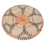 Grass Woven Placemats Nordic Style Innovative Round Placemats for Dining Table Home Decor Wall Decor 34cm/13.4in - Top-Down View