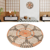 Grass Woven Placemats Nordic Style Innovative Round Placemats for Dining Table Home Decor Wall Decor 34cm/13.4in