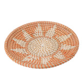 Round Grass Wall Ornaments 35cm Diameter Hand Knitting Hanging Woven Wall Baskets for Living Room Kitchen Style 1