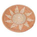 Round Grass Wall Ornaments 35cm Diameter Hand Knitting Hanging Woven Wall Baskets for Living Room Kitchen Style 1