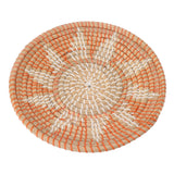 Round Grass Wall Ornaments 35cm Diameter Hand Knitting Hanging Woven Wall Baskets for Living Room Kitchen Style 1 - Side View