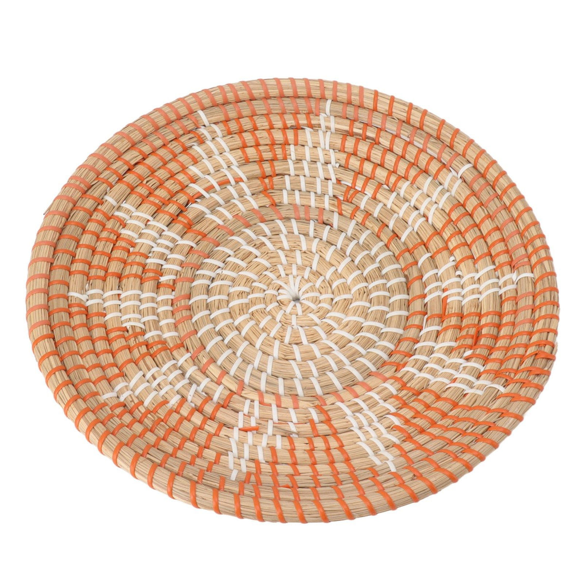 Round Grass Wall Ornaments 35cm Diameter Hand Knitting Hanging Woven Wall Baskets for Living Room Kitchen Style 1
