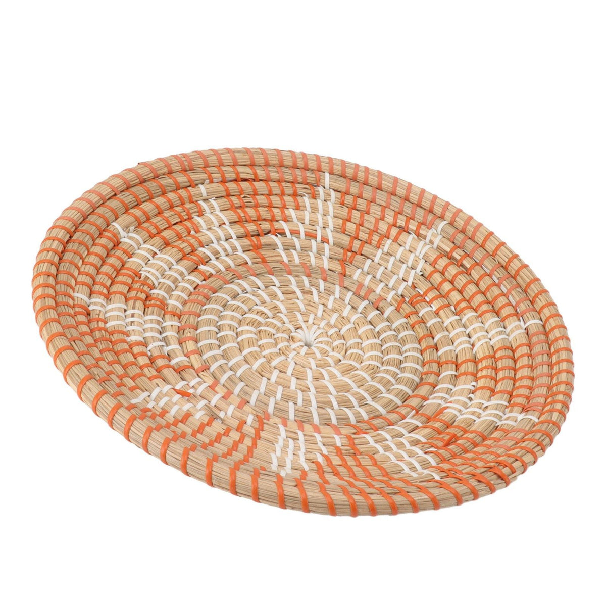 Round Grass Wall Ornaments 35cm Diameter Hand Knitting Hanging Woven Wall Baskets for Living Room Kitchen Style 1