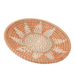Round Grass Wall Ornaments 35cm Diameter Hand Knitting Hanging Woven Wall Baskets for Living Room Kitchen Style 1