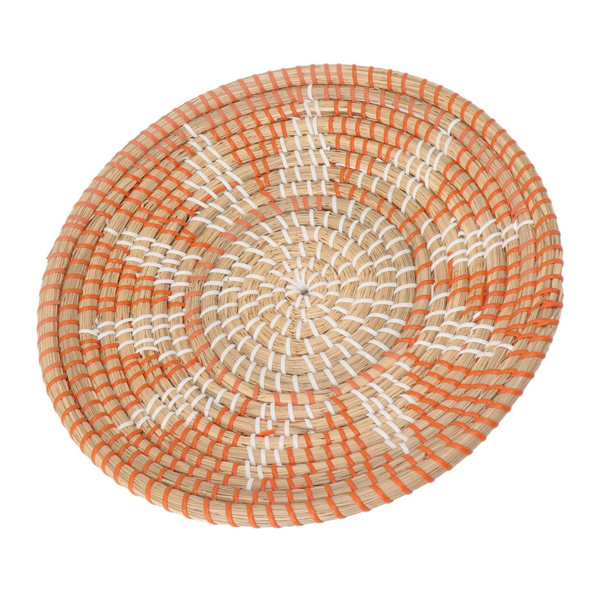 Round Grass Wall Ornaments 35cm Diameter Hand Knitting Hanging Woven Wall Baskets for Living Room Kitchen Style 1