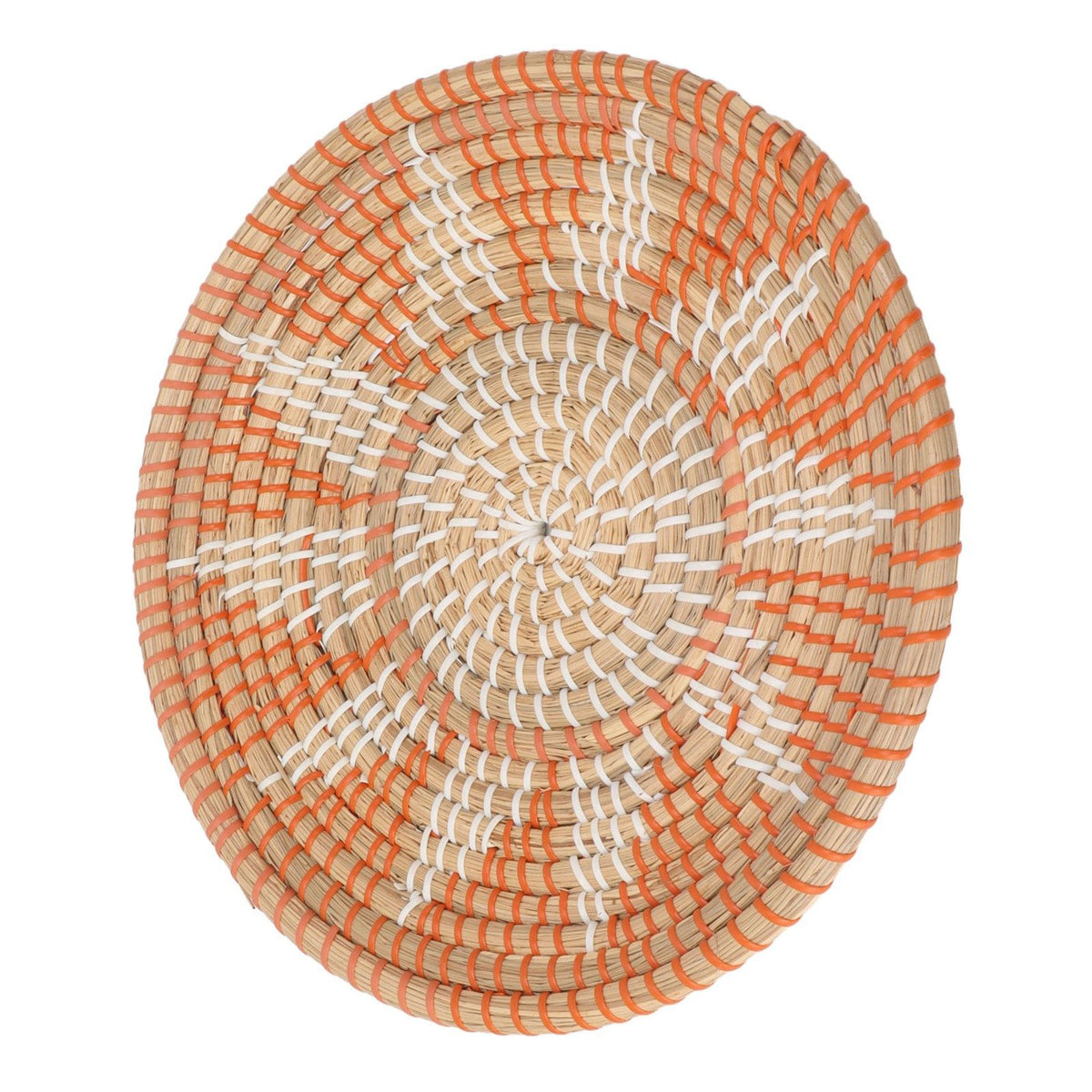 Round Grass Wall Ornaments 35cm Diameter Hand Knitting Hanging Woven Wall Baskets for Living Room Kitchen Style 1