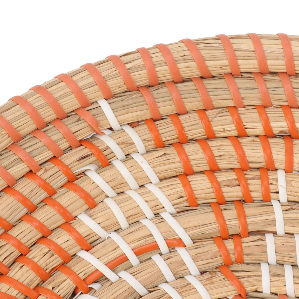 Round Grass Wall Ornaments 35cm Diameter Hand Knitting Hanging Woven Wall Baskets for Living Room Kitchen Style 1