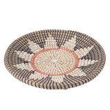 Round Grass Wall Ornaments 35cm Diameter Hand Knitting Hanging Woven Wall Baskets for Living Room Kitchen Style 2 - Front View