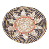 Round Grass Wall Ornaments 35cm Diameter Hand Knitting Hanging Woven Wall Baskets for Living Room Kitchen Style 2 - Side View