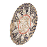 Round Grass Wall Ornaments 35cm Diameter Hand Knitting Hanging Woven Wall Baskets for Living Room Kitchen Style 2 - Rear View