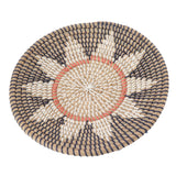 Round Grass Wall Ornaments 35cm Diameter Hand Knitting Hanging Woven Wall Baskets for Living Room Kitchen Style 2 - Close-Up Angle