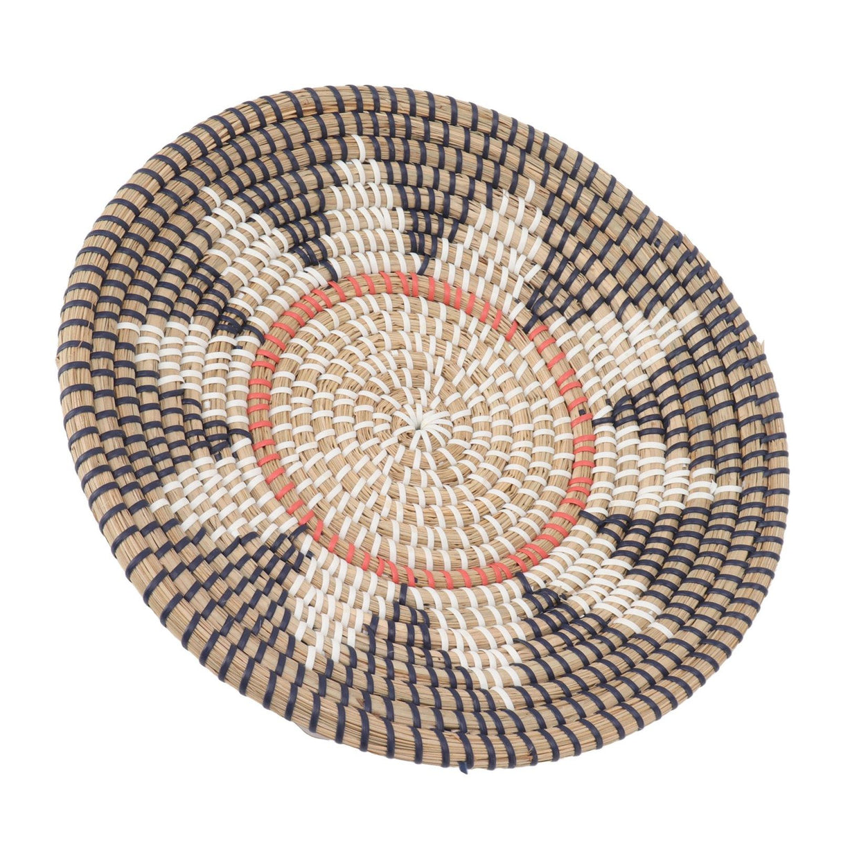 Round Grass Wall Ornaments 35cm Diameter Hand Knitting Hanging Woven Wall Baskets for Living Room Kitchen Style 2