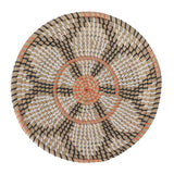 Round Grass Wall Ornaments 35cm Diameter Hand Knitting Hanging Woven Wall Baskets for Living Room Kitchen Style 3