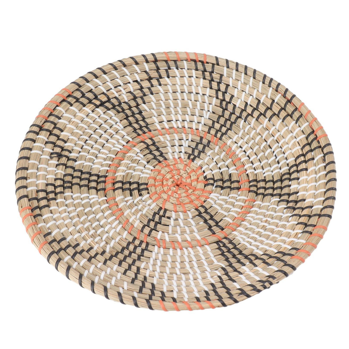 Round Grass Wall Ornaments 35cm Diameter Hand Knitting Hanging Woven Wall Baskets for Living Room Kitchen Style 3