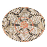 Round Grass Wall Ornaments 35cm Diameter Hand Knitting Hanging Woven Wall Baskets for Living Room Kitchen Style 3 - Side View