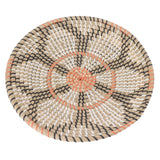 Round Grass Wall Ornaments 35cm Diameter Hand Knitting Hanging Woven Wall Baskets for Living Room Kitchen Style 3 - Top-Down View