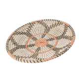 Round Grass Wall Ornaments 35cm Diameter Hand Knitting Hanging Woven Wall Baskets for Living Room Kitchen Style 3