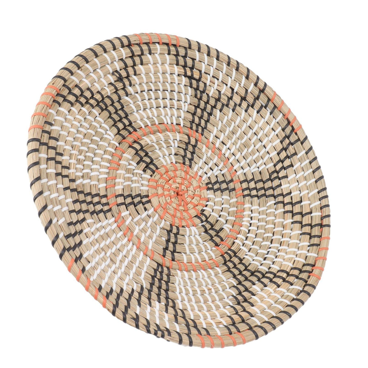 Round Grass Wall Ornaments 35cm Diameter Hand Knitting Hanging Woven Wall Baskets for Living Room Kitchen Style 3