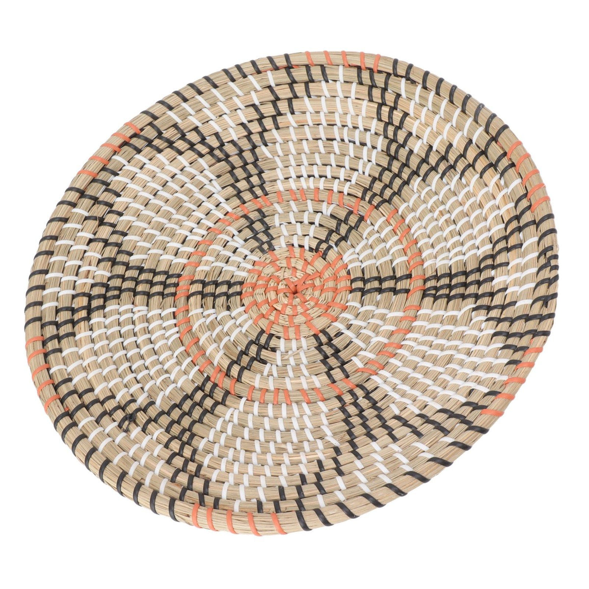 Round Grass Wall Ornaments 35cm Diameter Hand Knitting Hanging Woven Wall Baskets for Living Room Kitchen Style 3