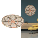 Round Grass Wall Ornaments 35cm Diameter Hand Knitting Hanging Woven Wall Baskets for Living Room Kitchen Style 3