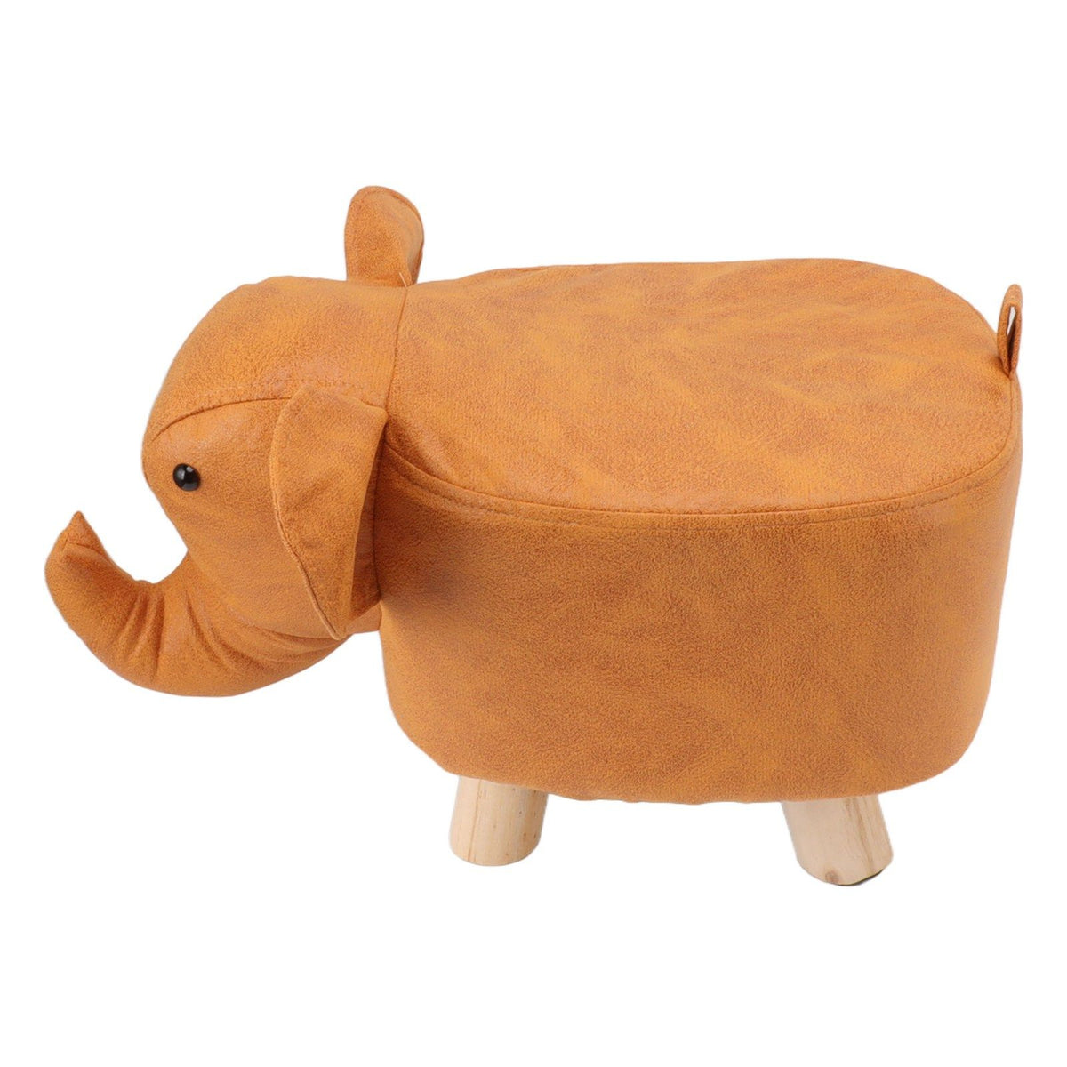 Animal Footstools Lovely Cartoon Innovative Elephant Upholstered Stool for Nursery Bedroom Playroom Living Room Decor Orange
