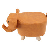 Animal Footstools Lovely Cartoon Innovative Elephant Upholstered Stool for Nursery Bedroom Playroom Living Room Decor Orange