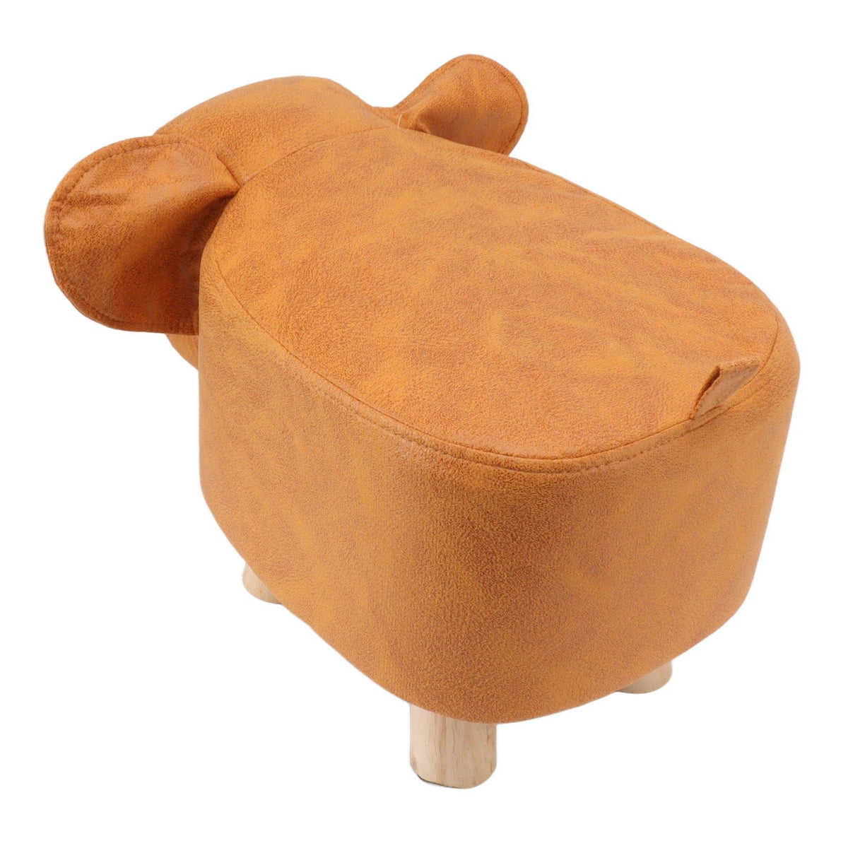 Animal Footstools Lovely Cartoon Innovative Elephant Upholstered Stool for Nursery Bedroom Playroom Living Room Decor Orange