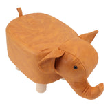 Animal Footstools Lovely Cartoon Innovative Elephant Upholstered Stool for Nursery Bedroom Playroom Living Room Decor Orange - Rear View