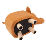 Animal Footstools Lovely Cartoon Innovative Elephant Upholstered Stool for Nursery Bedroom Playroom Living Room Decor Orange - Low Angle